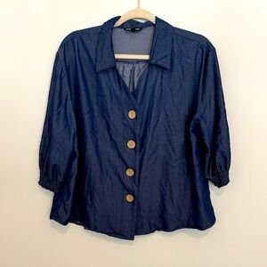 Unique Spectrum Dark Blue Button-Down Shirt Size L